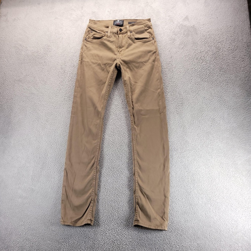 7 For All Mankind Jeans Mens 28x32 Beige Slimmy Slim Straight Luxe Performance
